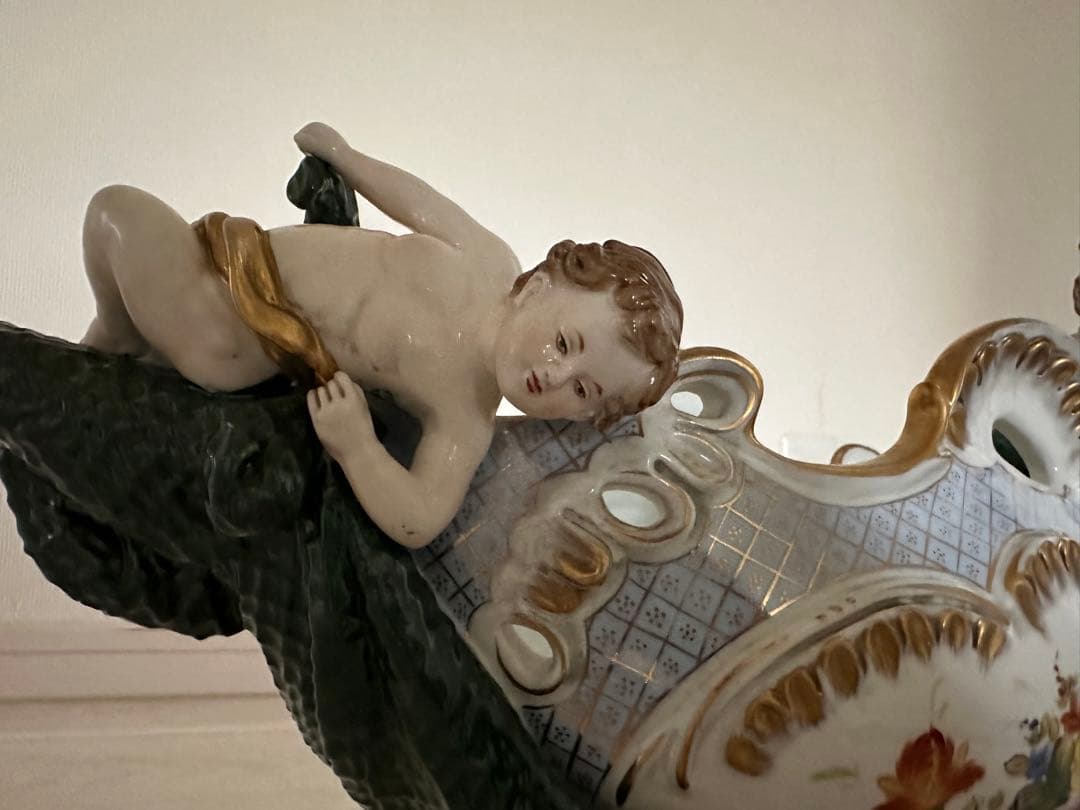 マイセンMeissen 美人天使図コンポート　特大45cm