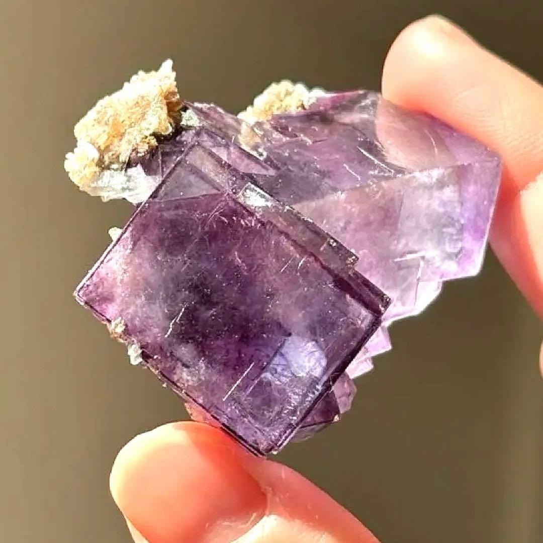 し*ま様 中国　ヤオガンシャン　パープルブルー　フローライト　結晶　原石　鉱物標