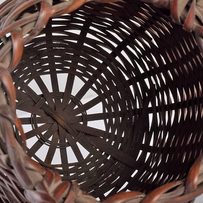 茶道具　早川尚古斎造　古竹細工　双耳花籠　花生　V　9002