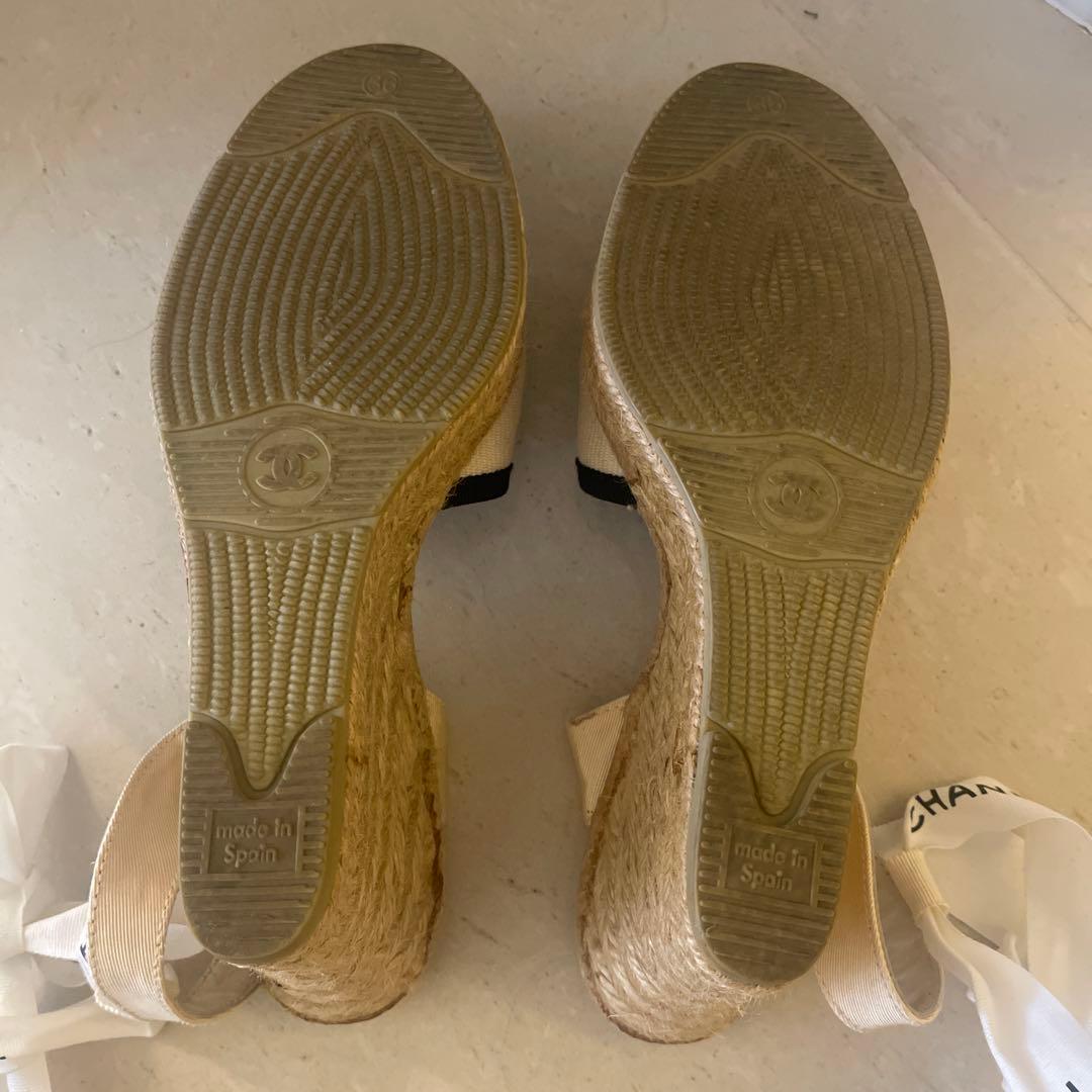CHANELシャネル サンダルシューズカメリアココマーク ウェッジソール23cm