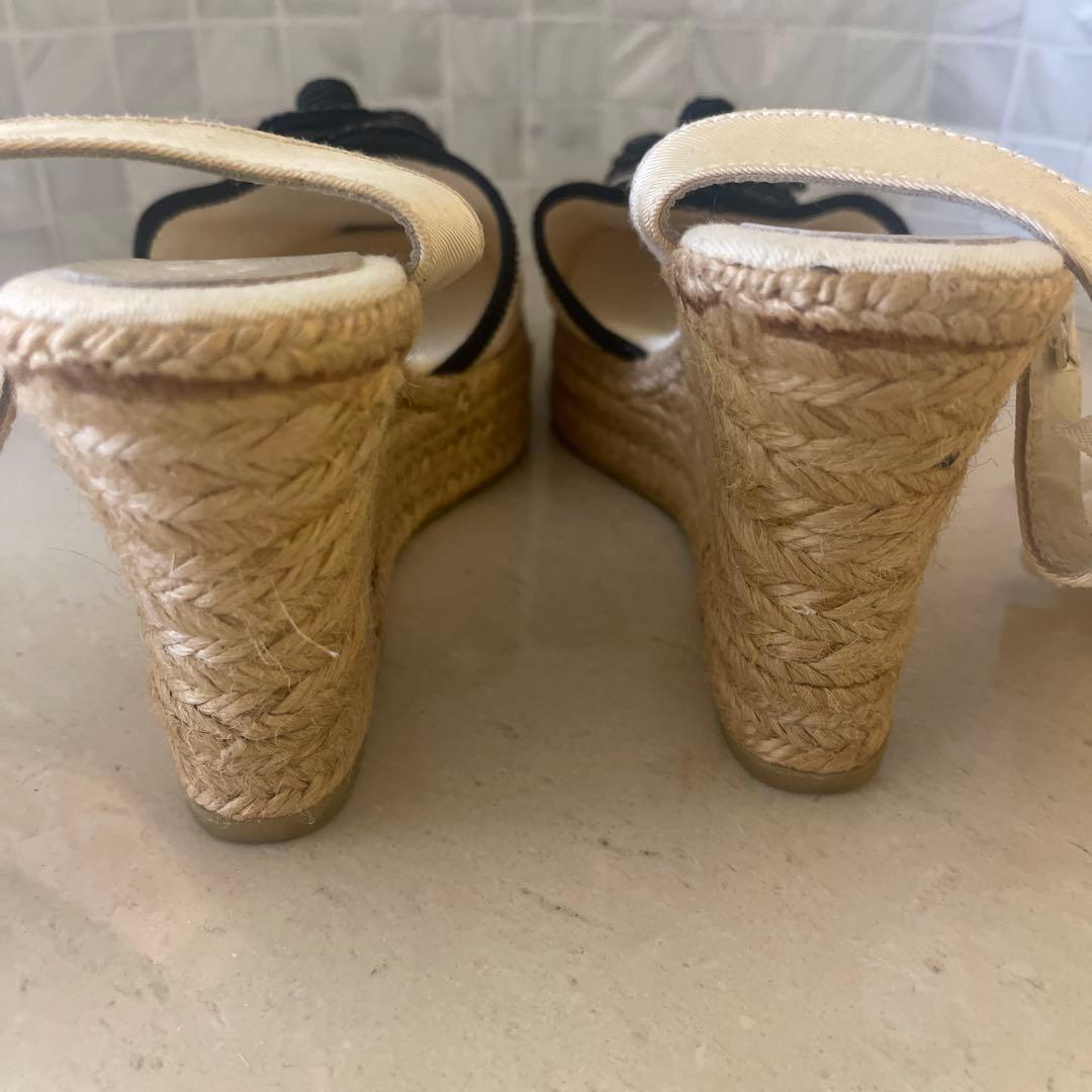 CHANELシャネル サンダルシューズカメリアココマーク ウェッジソール23cm