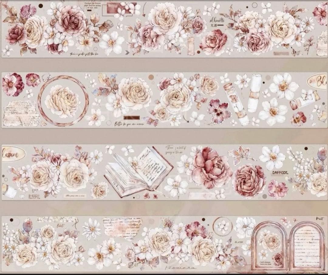 PET 5.5cm×6m 海外マスキングテープ　海外マステ　花