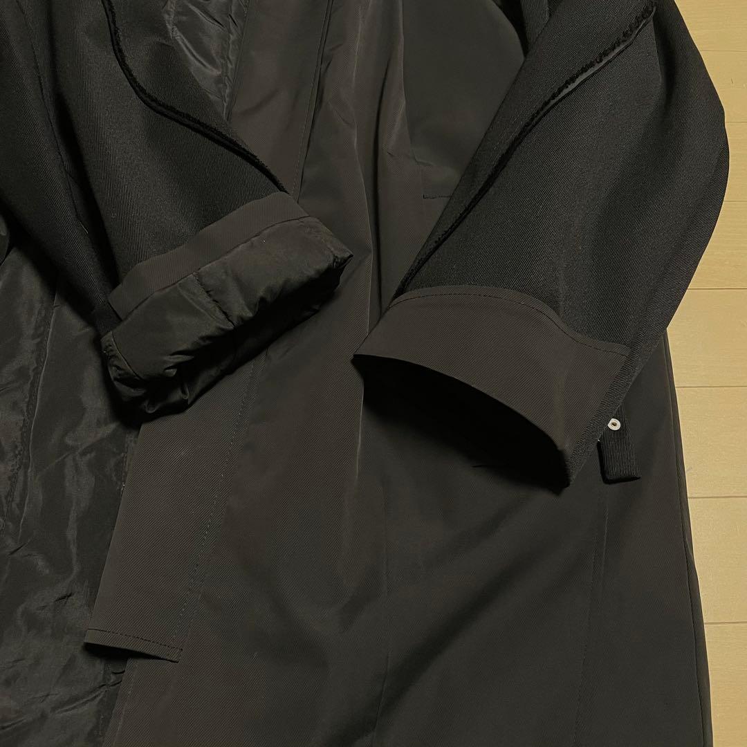 最終価格 希少 超美品■C2H4■異素材 切替 パフ デザインコート 黒