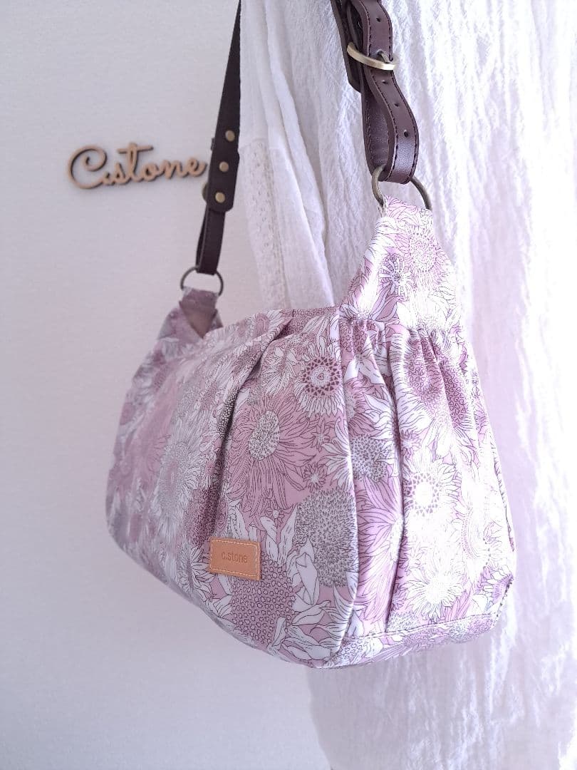 なおにゃんまみぃ様　横長ショルダーBag　共布ショルダー紐付　持ち手別売り