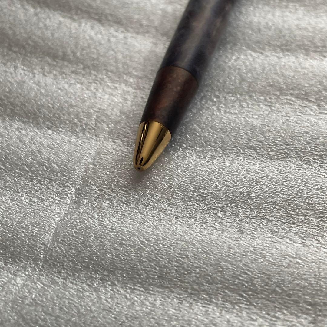 野原工芸楓スタビ斑紋孔雀色金具シャーペンゴールド金具