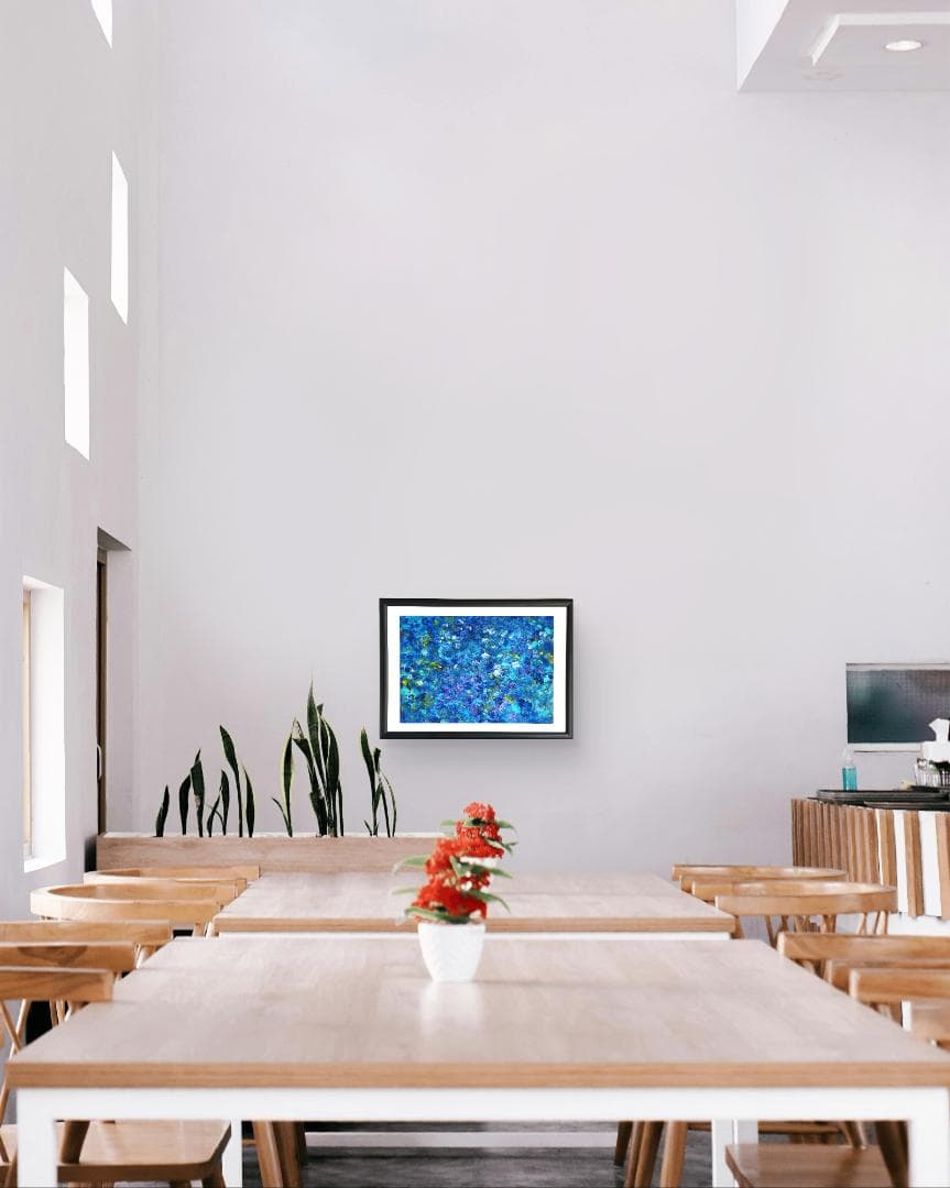 石垣の海に生きた証 / 抽象画 46×63㎝ A2 額縁セット 原画のみ モダン