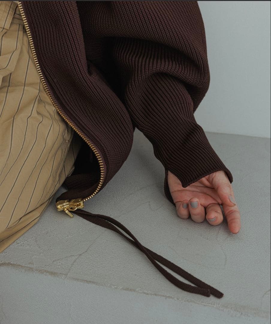 WEB限定【サステナブル】ジップニットカーディガンADAM ET ROPE'