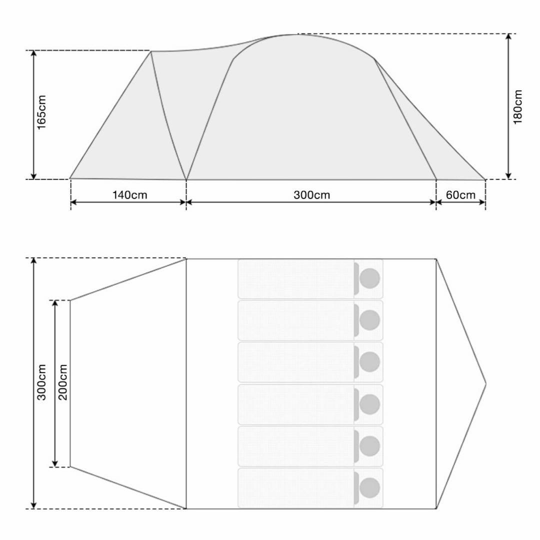 FIELDOOR 大型　ドームテント　キャンプ　ダークブラウン