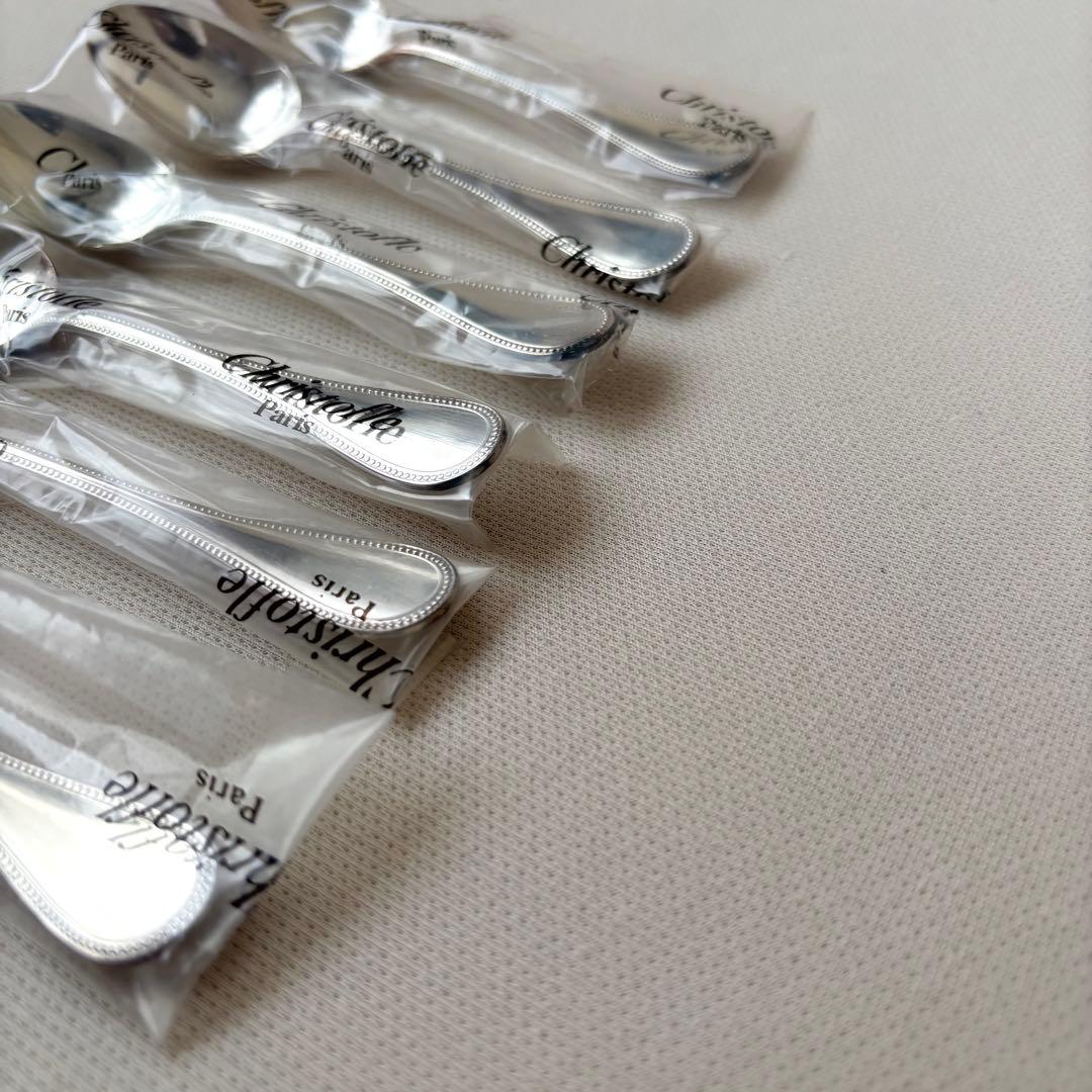 【お値下げ！！新品未使用/クリストフル】スプーン パール6点セット