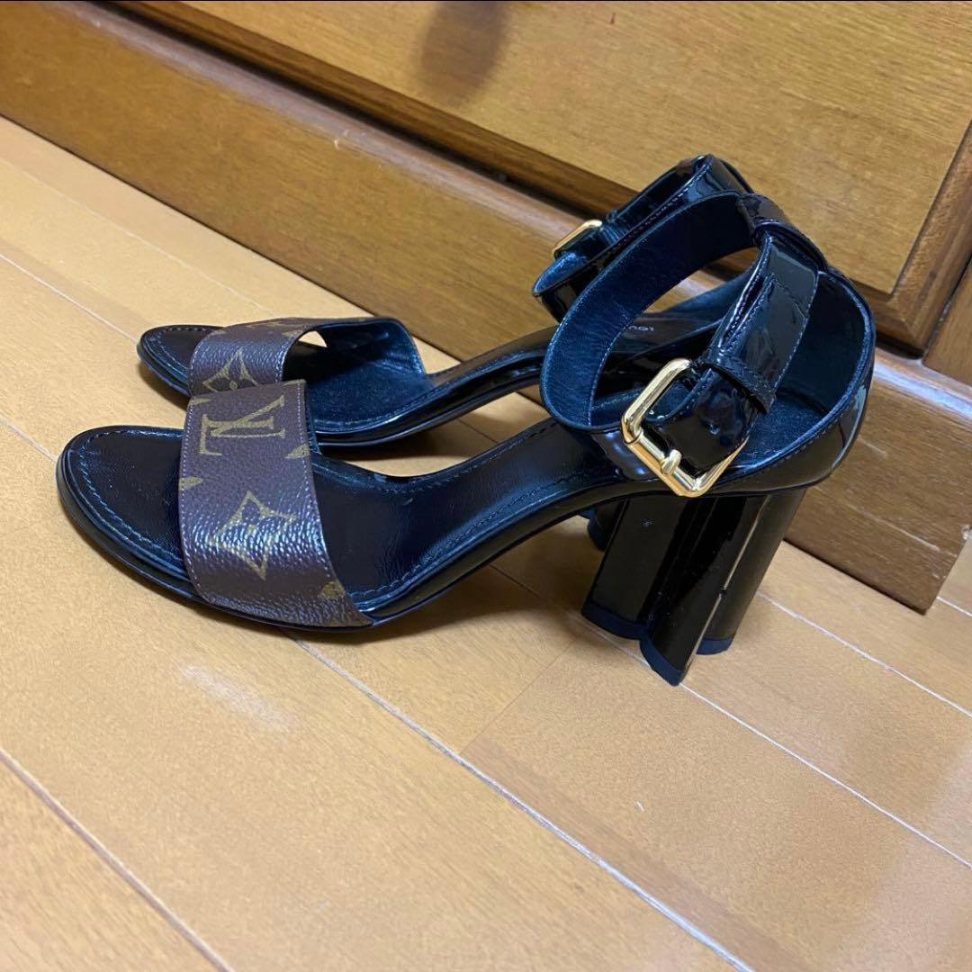 LOUIS VUITTON ヒール サンダル モノグラム 35 収納袋 保存袋