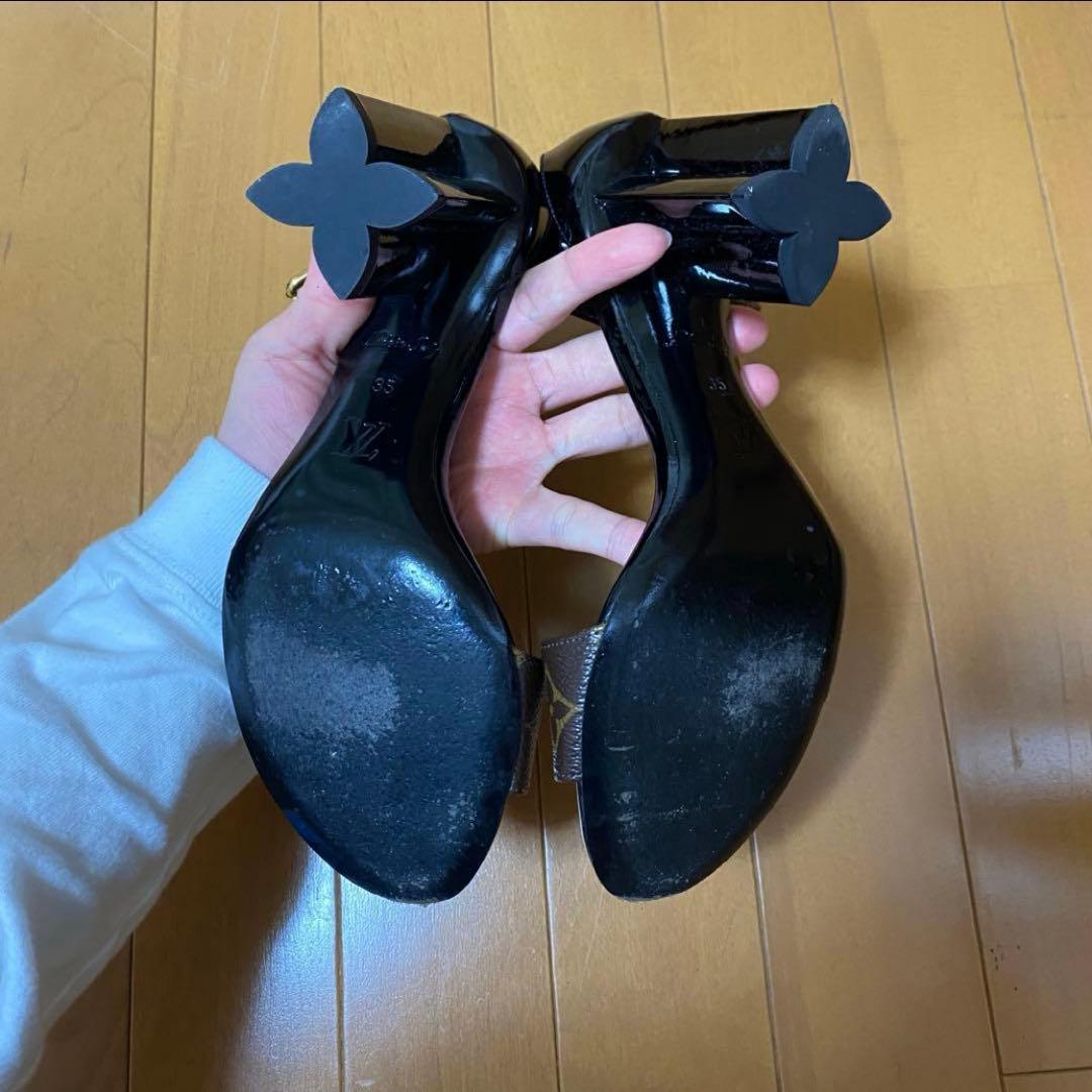 LOUIS VUITTON ヒール サンダル モノグラム 35 収納袋 保存袋