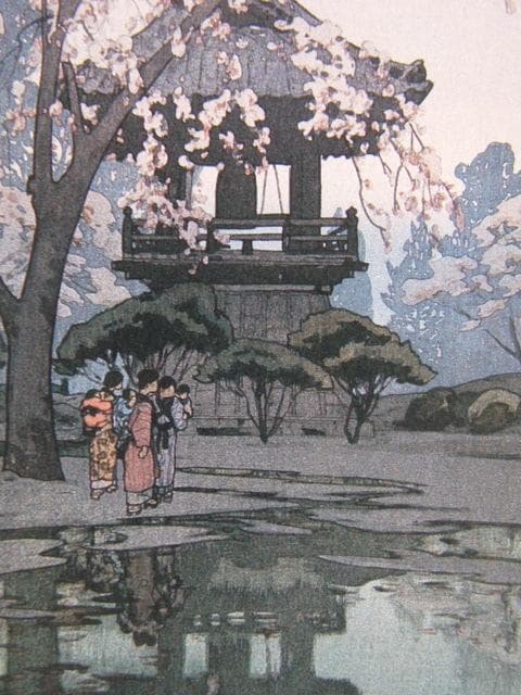 吉田博、鍾樓、希少な額装用画集より、新品高級額装付、状態良好