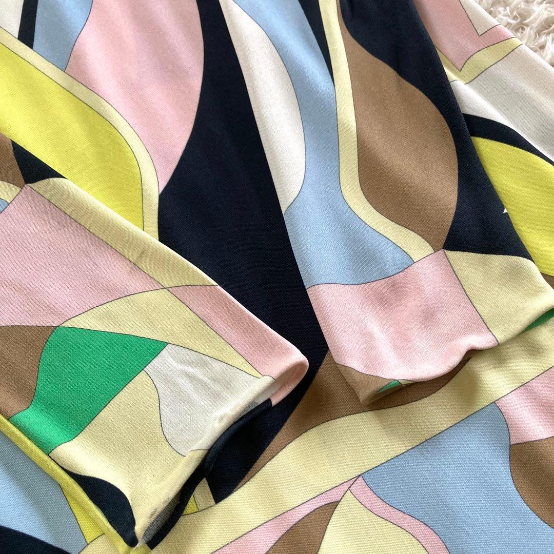 エミリオプッチ シルク混 プッチ柄 ワンピース 総柄 幾何学模様 マルチカラー