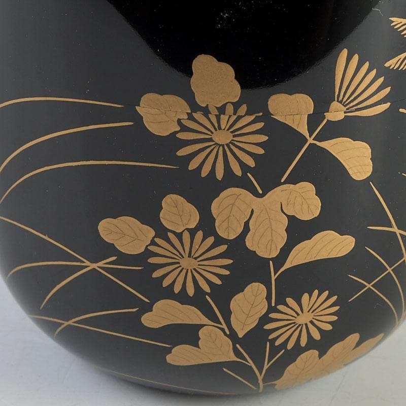 茶道具　長谷川恵史作　螺鈿装飾　鈴虫蒔絵　棗　共箱　V　9349