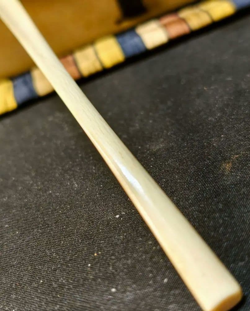 茶道具 高級自然材茶杓 桐箱西陣織袋 縞模様 裏千家 旧家蔵出美品 時代物 骨董