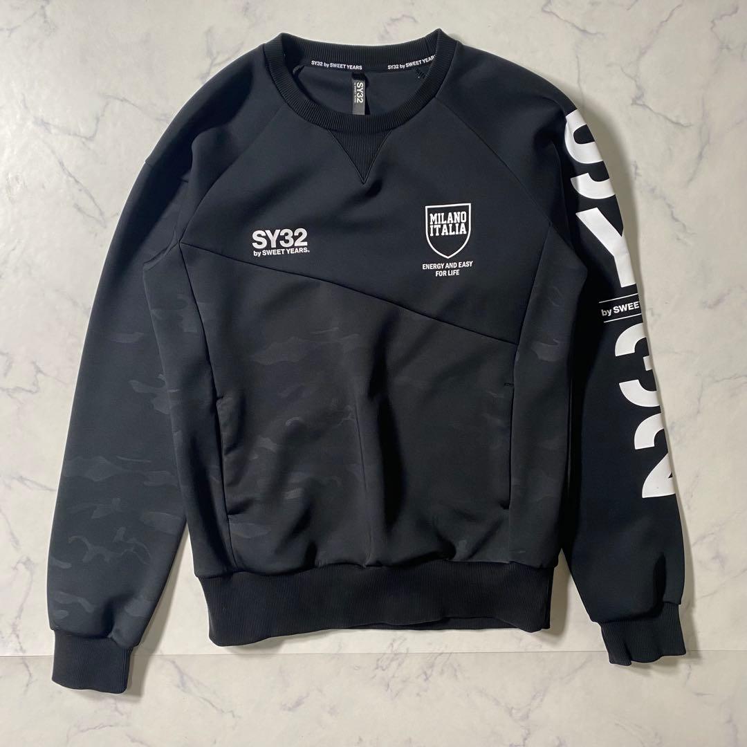 【美品】SY32　セットアップ　プリント　ダブルニットエンボスカモロゴ　イージー