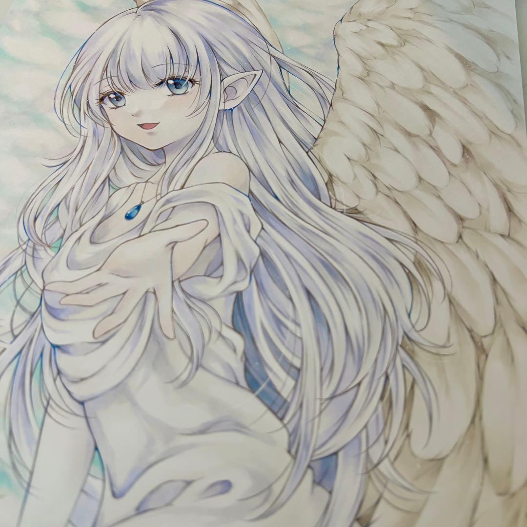 葉*月様 手描きイラストA4＊導きの守護天使＊一点もの＊原画