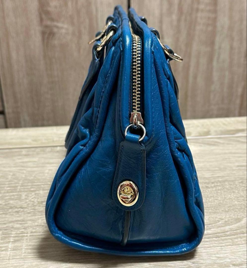 新品 【COACH ブルー グリーン エメラルド バッグ】