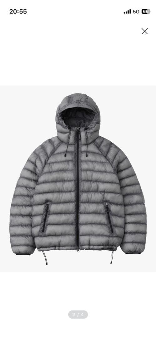 SUARE ライトシアシェルダウンジャケット　グレー