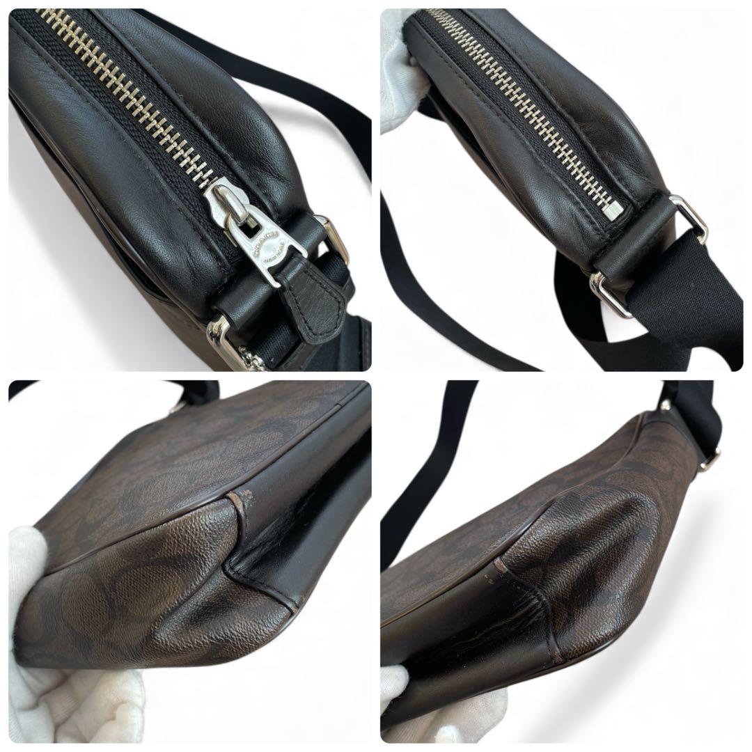 【未使用級】COACH　コーチ　ダークブラウン　ショルダーバッグ　シグネチャー