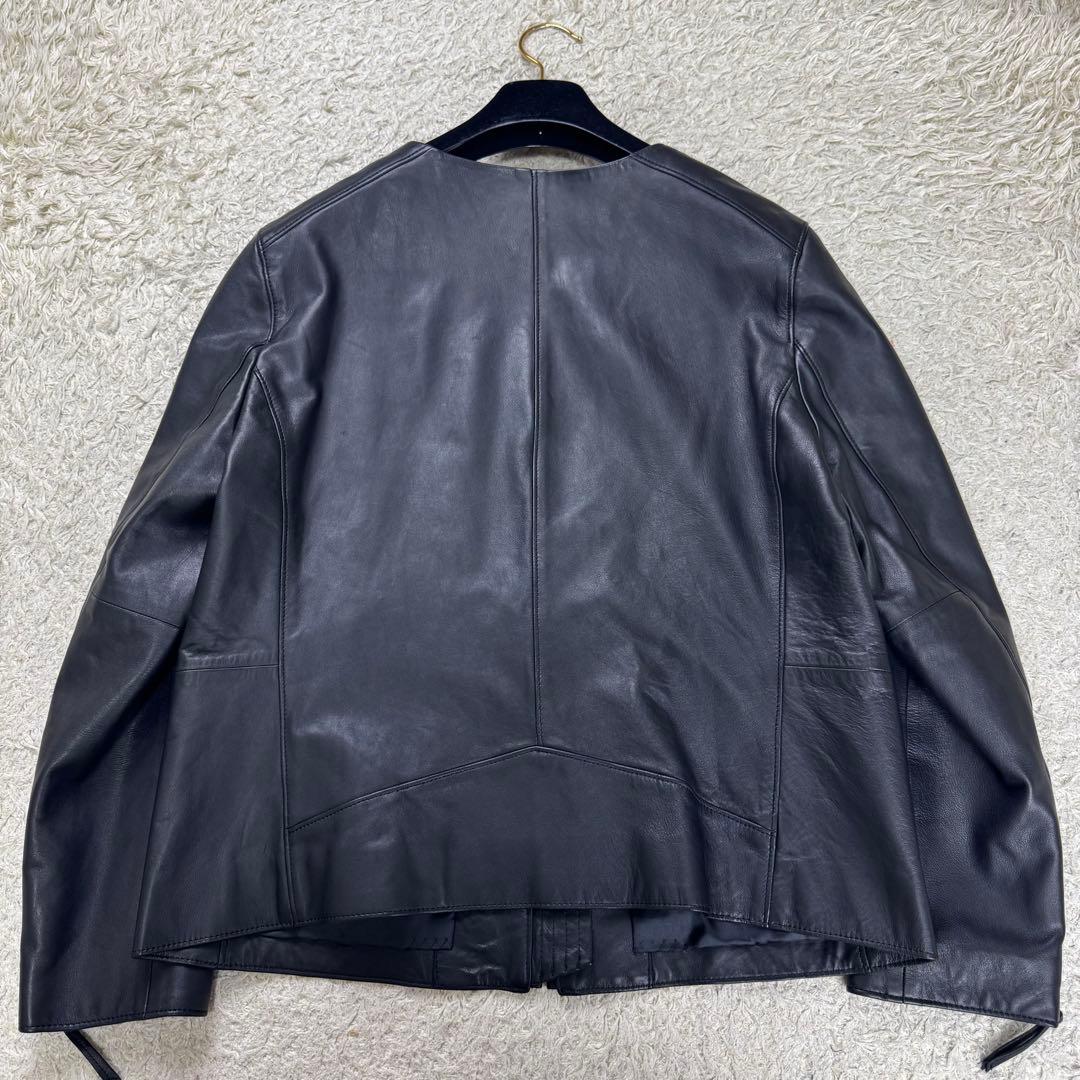 【現行★極美品】アンタイトル ライダースジャケット 羊革 ブラック 44 3L