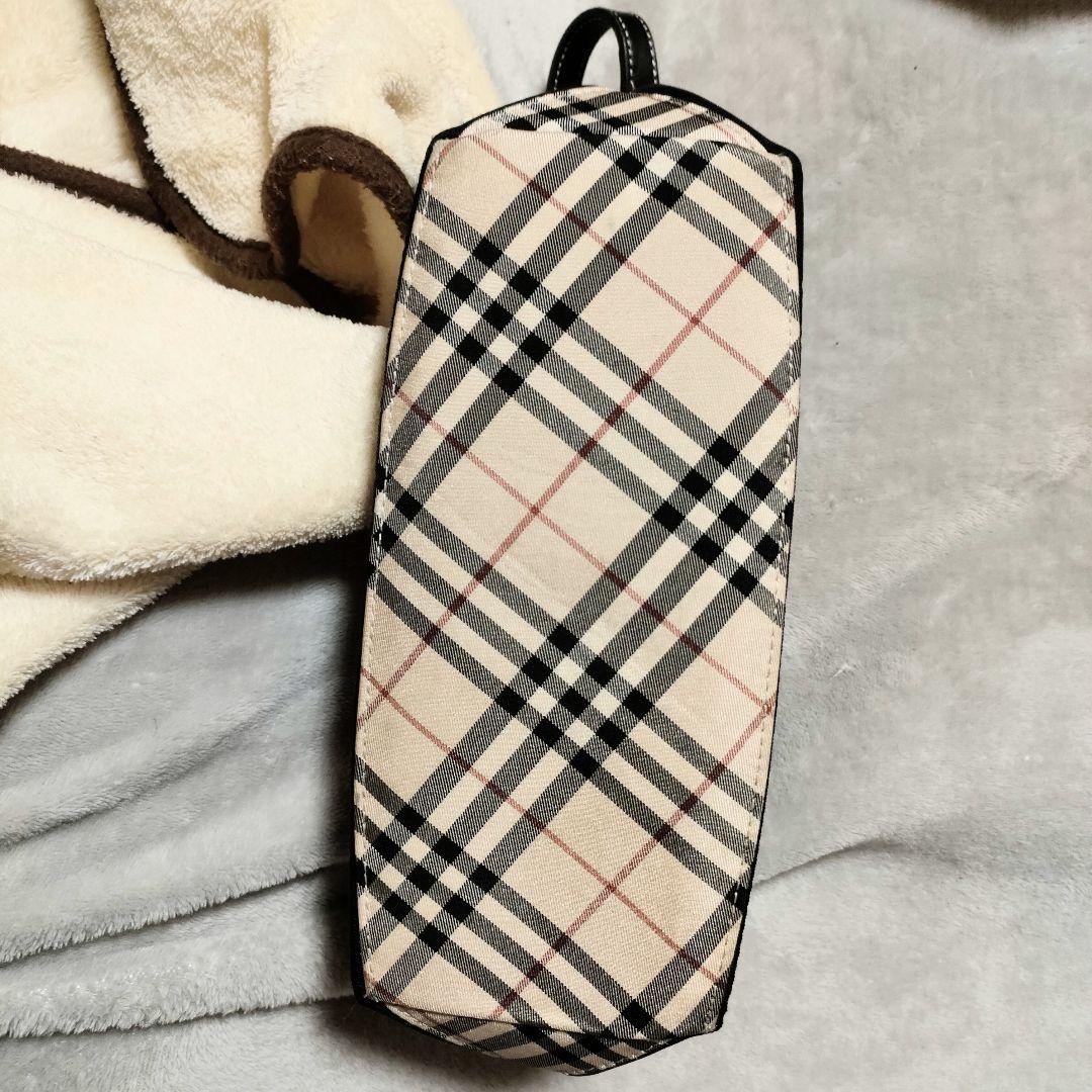 美品 バーバリー ブルーレーベル ハンドバッグ ナイロン ノバチェック ポーチ