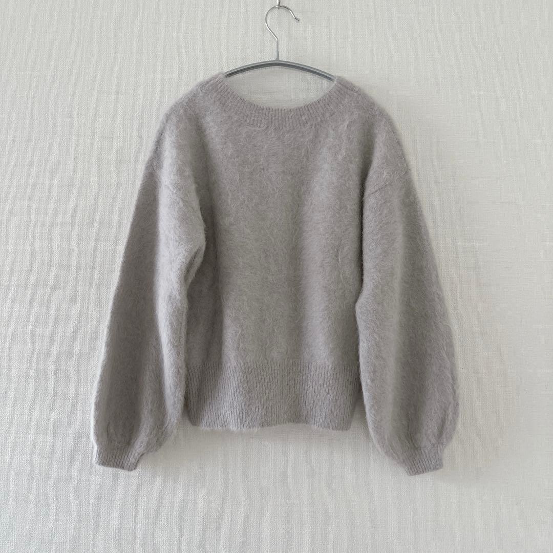 美品　マルティニークFOX2WAYカーディガン　ライトグレー　フォックスカシミア