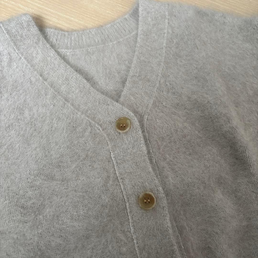 美品　マルティニークFOX2WAYカーディガン　ライトグレー　フォックスカシミア