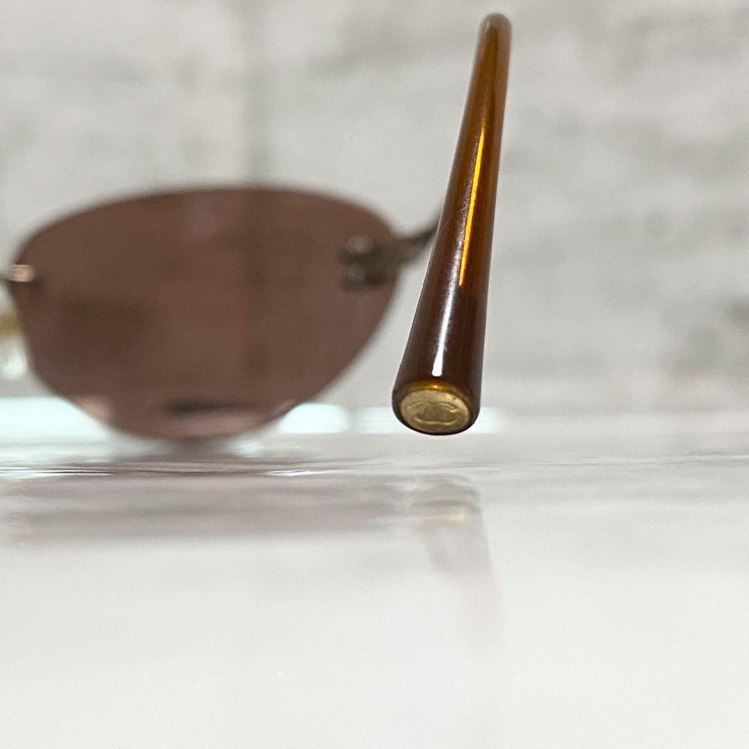 美品✨CHANEL サングラス リムレス y2k 4003 ココマーク ブラウン