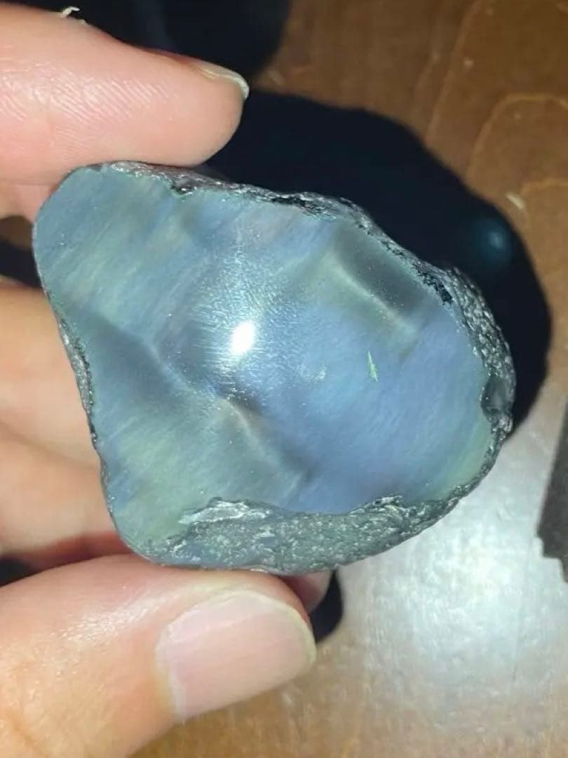 研磨品　十勝石玲瓏　グリーンベースオーロラ　レインボーオブシディアン