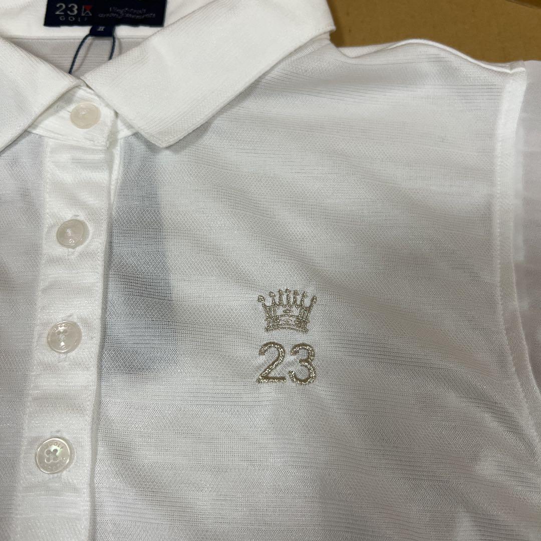 23区　ゴルフ　ポロシャツ　白　ホワイト　M〜L レディース