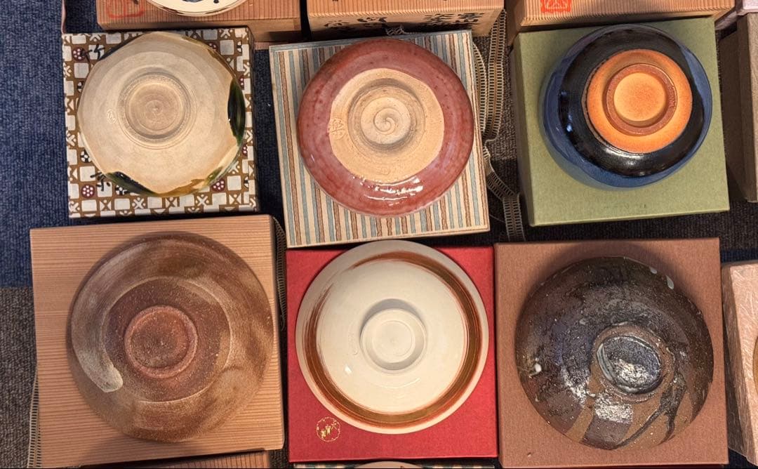 茶碗 抹茶碗 まとめて 44点 箱付 茶道具 陶器 京焼 金彩 色絵 信楽 萩