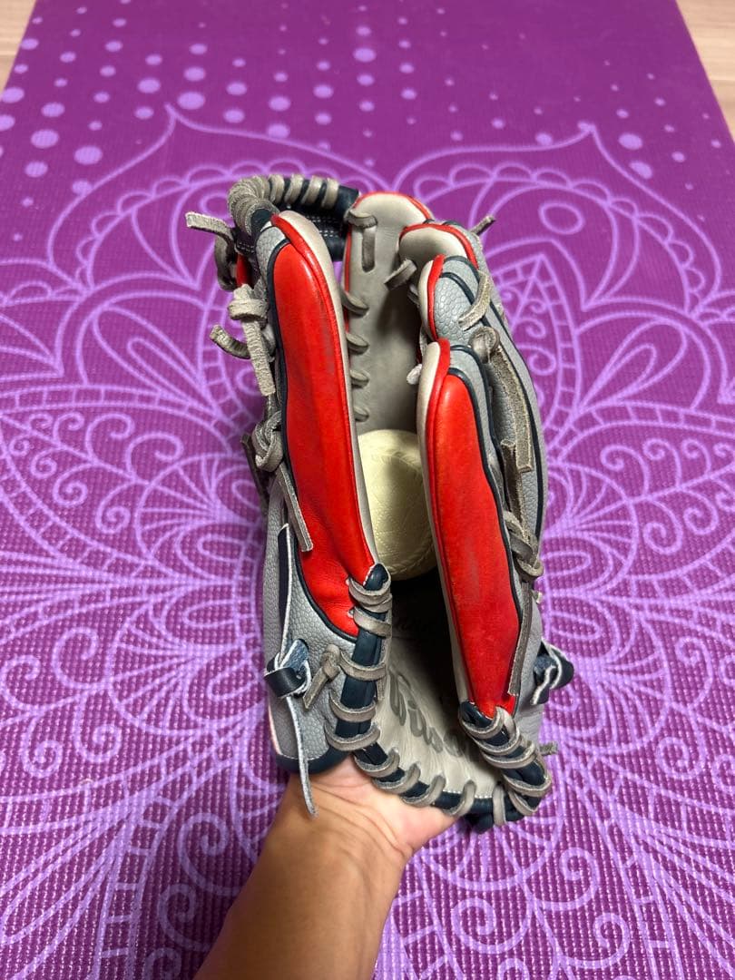 ウィルソン　Wilson 軟式グローブ グレー/レッド