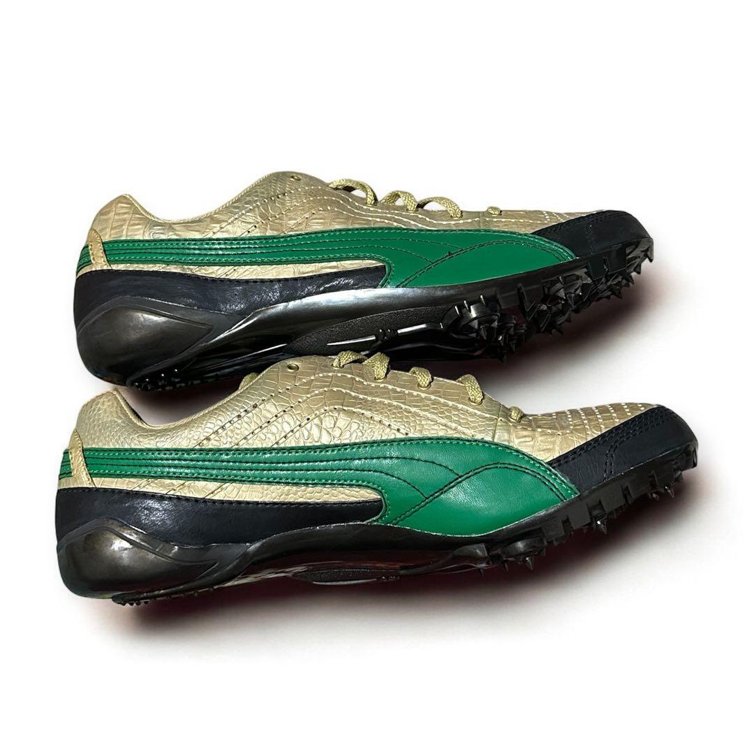 プーマ陸上競技用スパイクシューズ ゴールド/グリーン29㎝