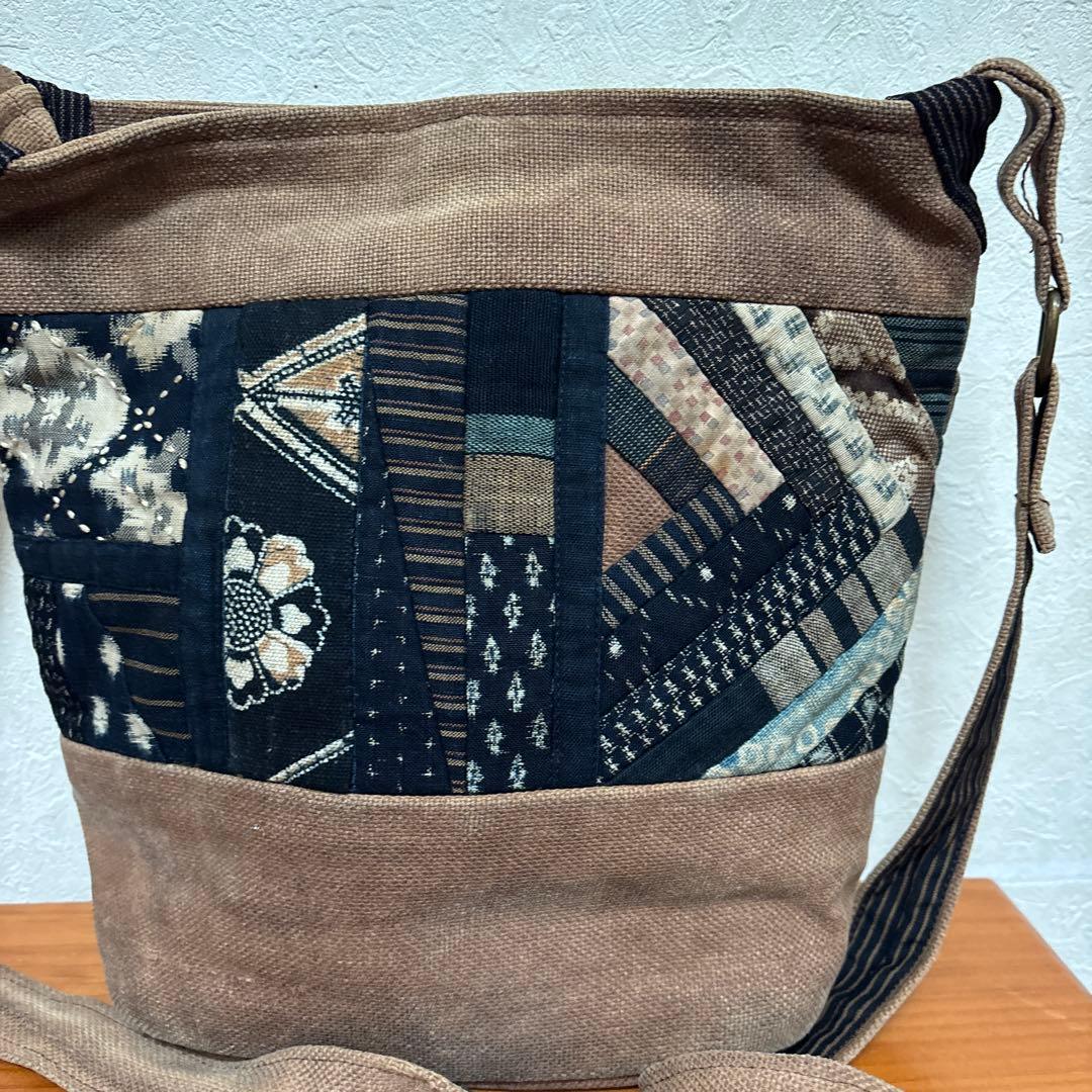 ギャラリー購入品　古布　酒袋　絣　絵絣　パッチ　リメイク　バック