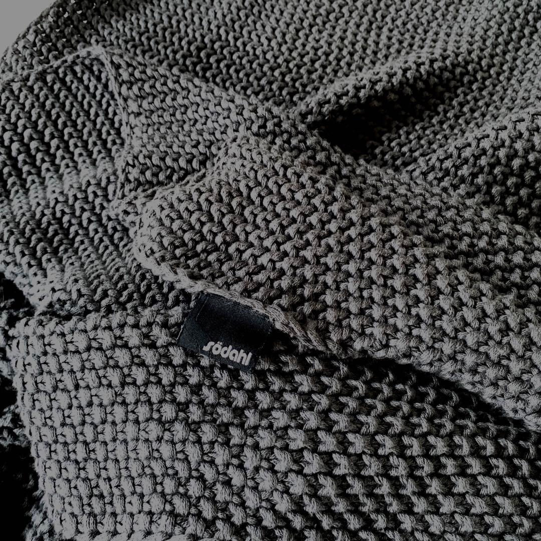 Sodahl ソダール モスニットスローグレイ ブランケット　大判