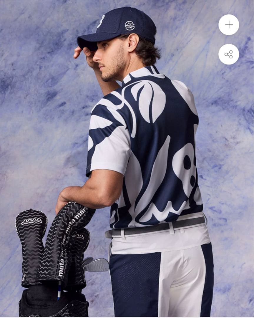 ムータ　モックネック　フローラル　ネイビー