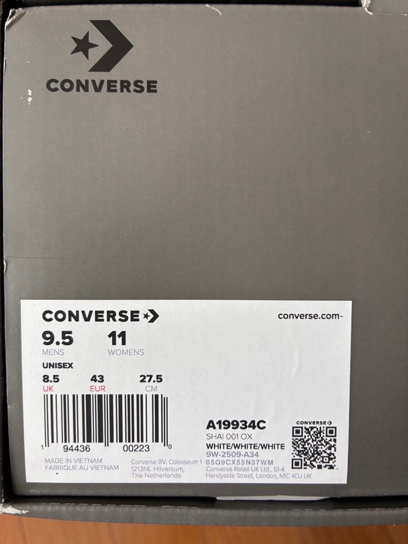 未使用 shai 001 Converse コンバース 27.5cm OKC 白