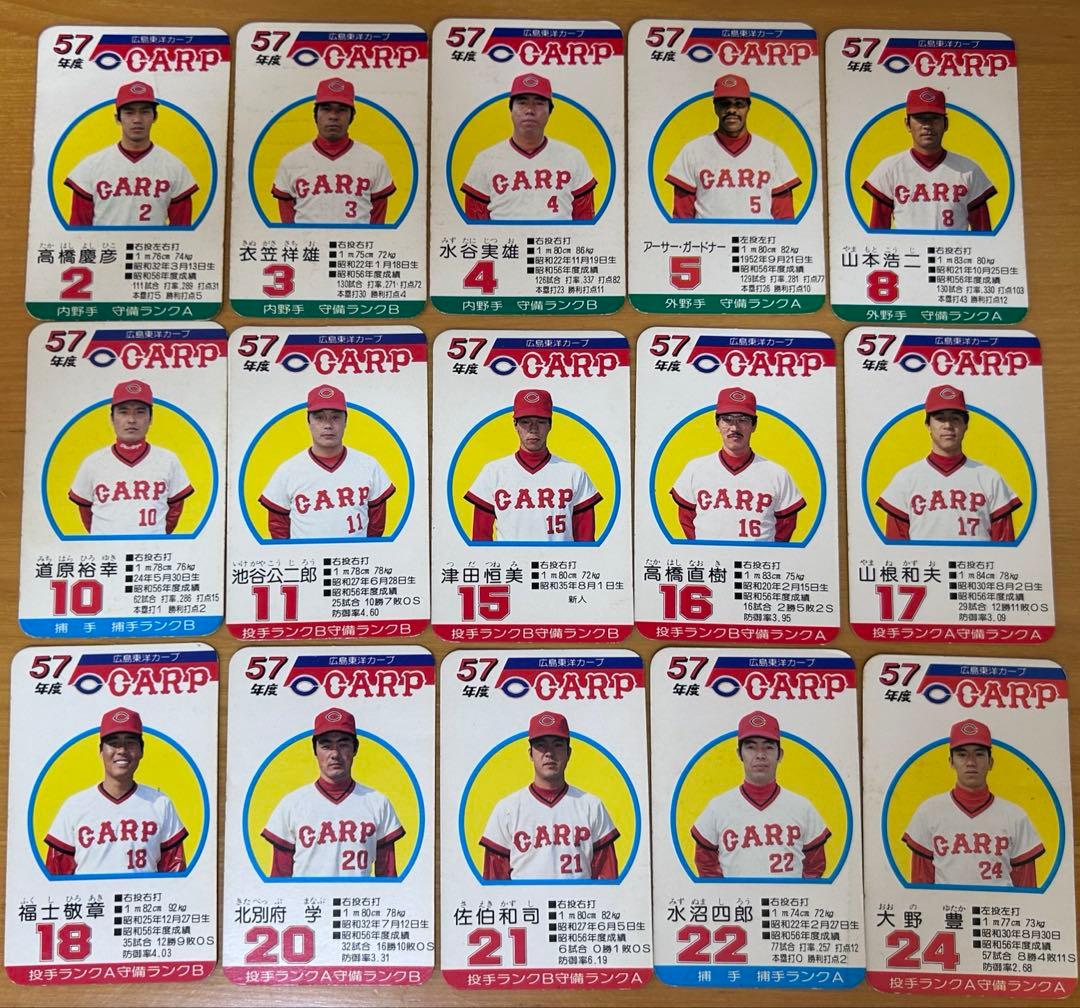 【希少】タカラプロ野球カードゲーム 広島東洋カープ 昭和57-62年分セット