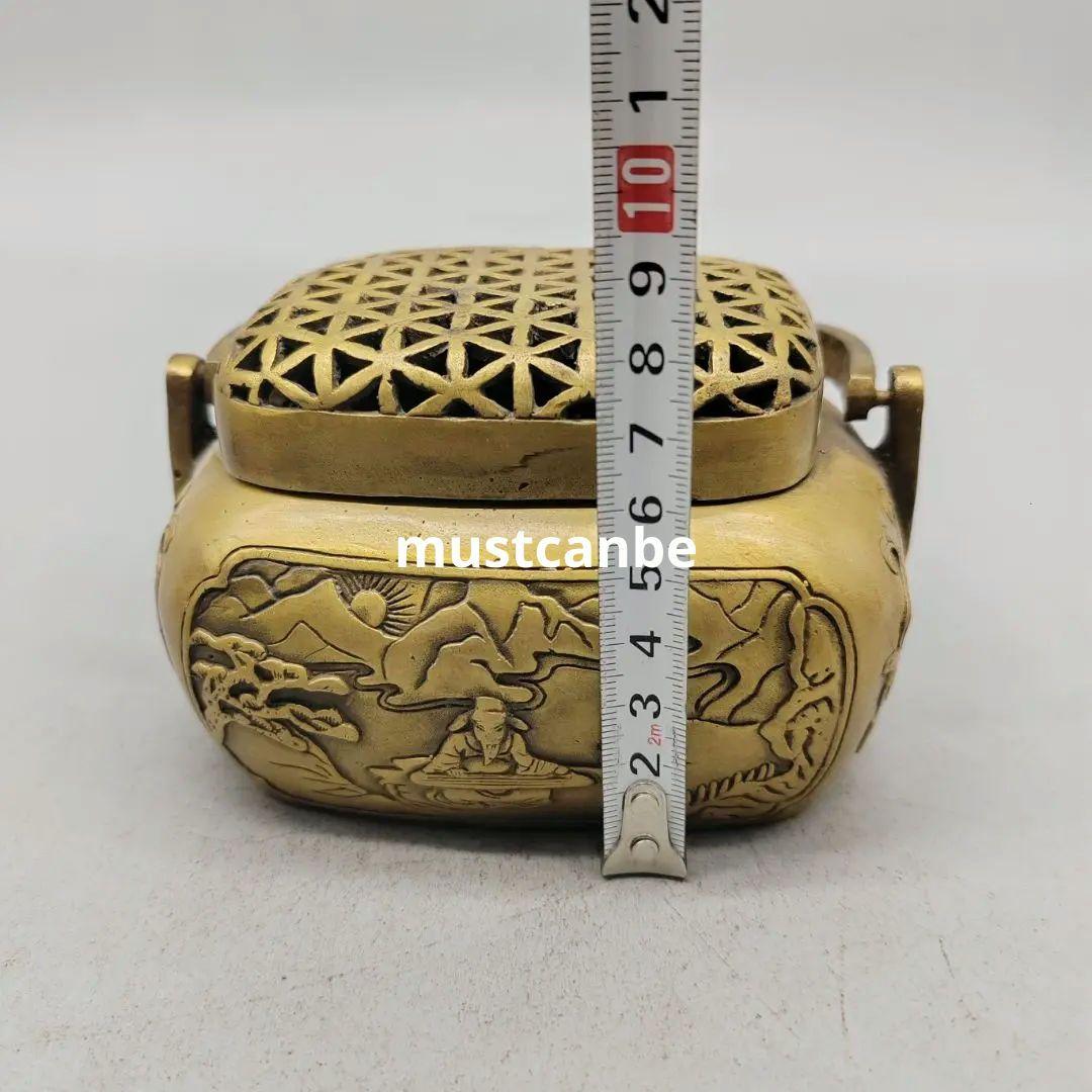 銅製 提梁暖手炉 香り炉 茶道香炉 香道具 装飾品 工芸品 置物
