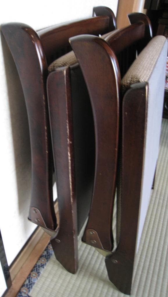 座椅子　木製　2点セット　ブラウン