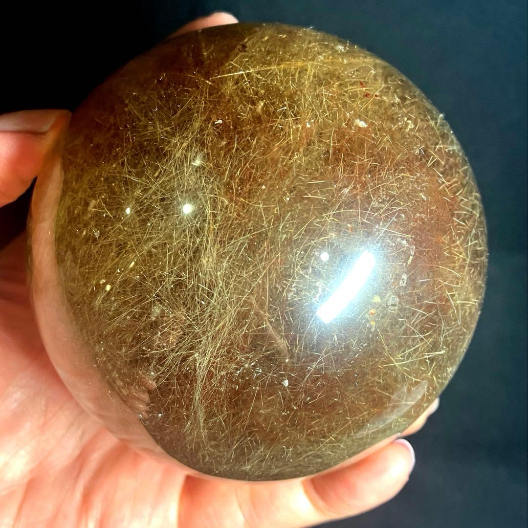 超特大　84mm ゴールドルチルクォーツ　金針水晶　パワーストーン