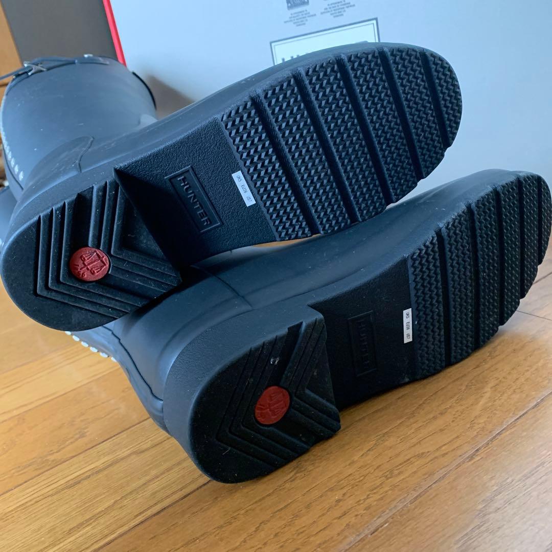 HUNTER ブラック 長靴 スタッズ付き 24cm