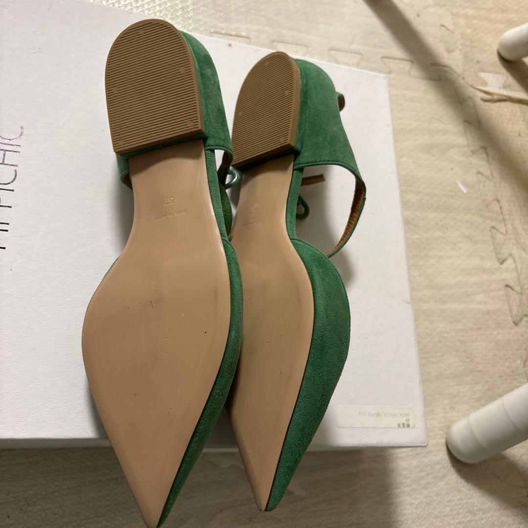 限定値下げ★未使用★PIPPICHIC ピピシック★グリーンフラット　パンプス