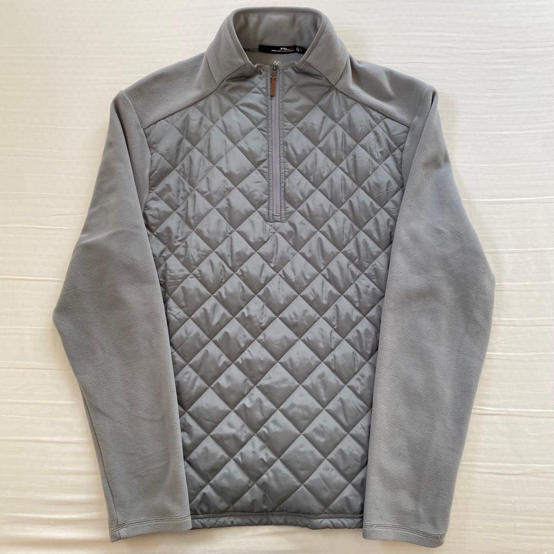 RLX フリース プルオーバー ハーフジップ ナイロン切り返し キルティング