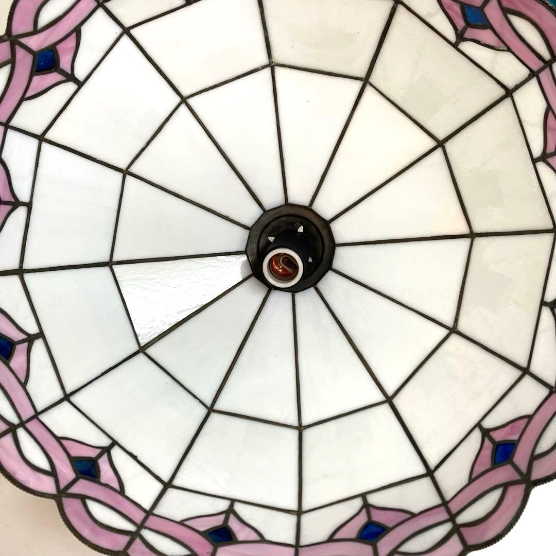A281-53 アンティーク ステンドグラス吊り下げ照明器具 吊り下げランプ