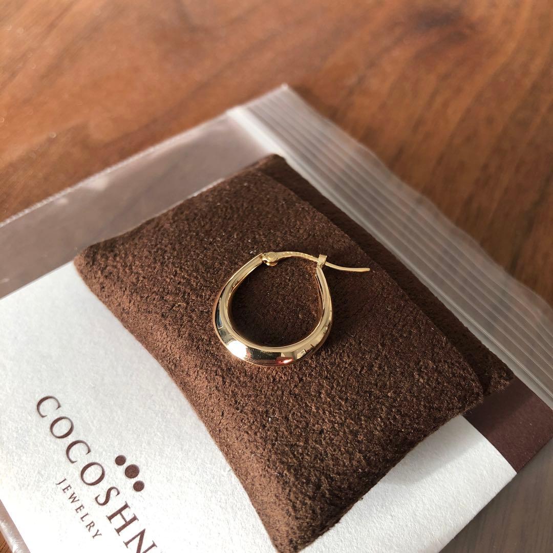 美品 COCOSHNIK ココシュニック フープピアス 片耳 k10 ピアス