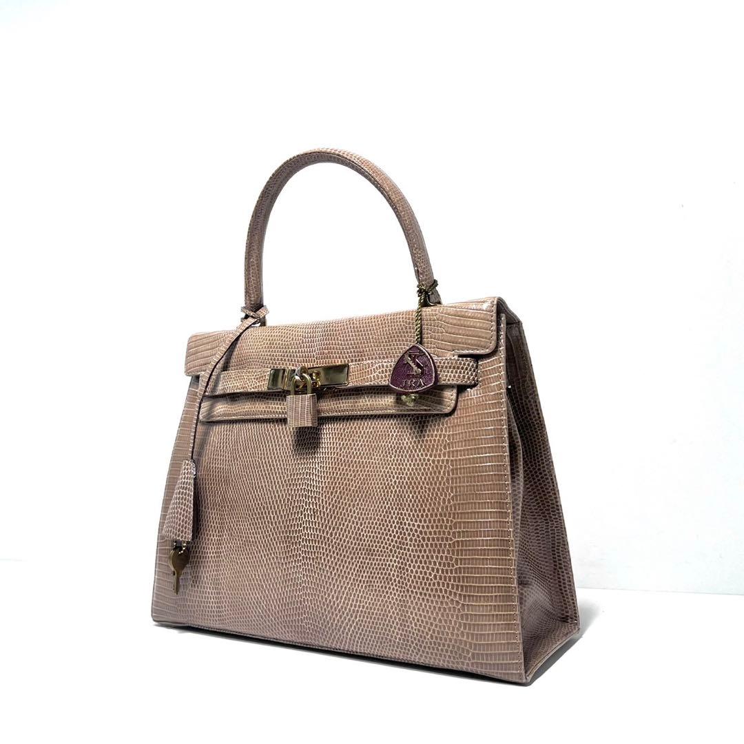 【良品】TOKYO Lizard skin リザード/ゴールド金具/ハンドバッグ