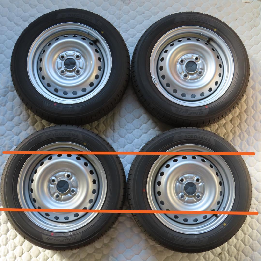 ホンダN-ONE e: 純正14インチタイヤ、ホイール、キャップ 新車外し①