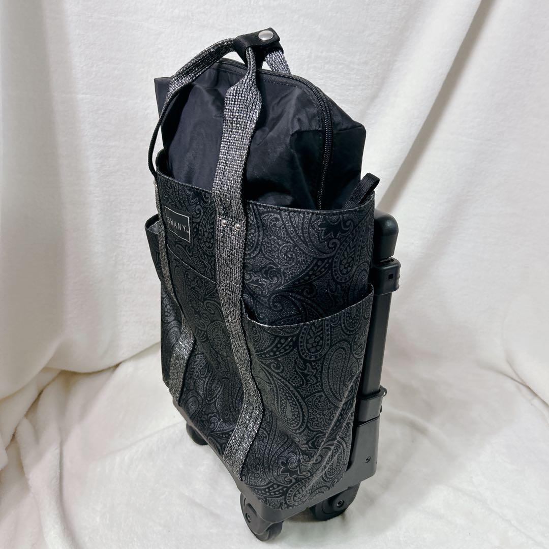 美品 SWANY スワニー キャリー バッグ ペイズリー柄 ストッパー付き 保冷